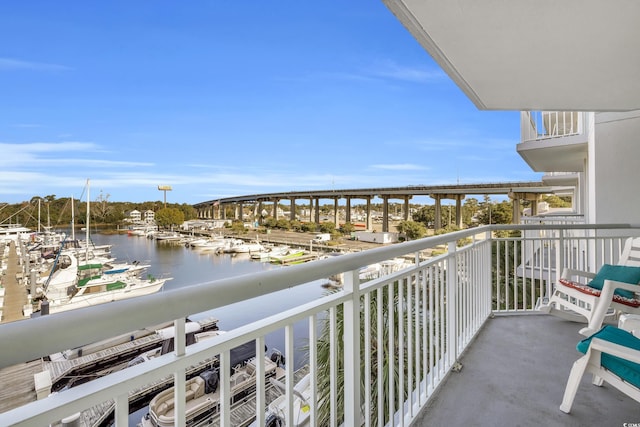 balcony with a water view