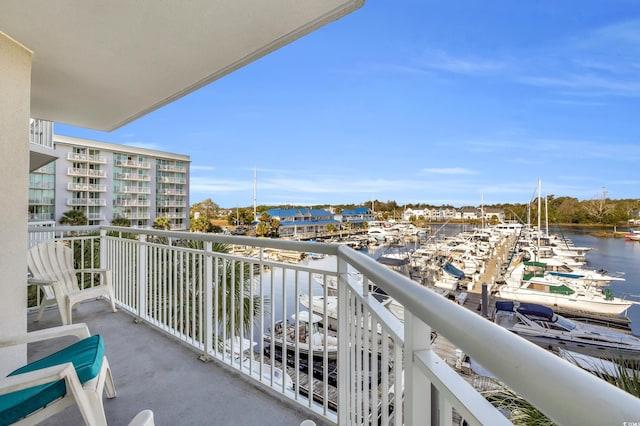 balcony with a water view