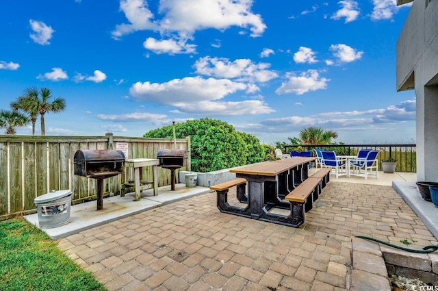 2609 S Ocean Blvd Unit 403, North Myrtle Beach, SC 29582 - view of patio / terrace with outdoor dining area