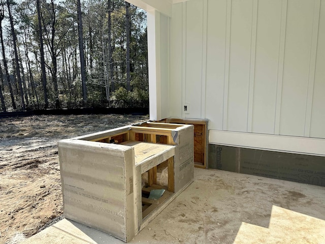 exterior details with board and batten siding