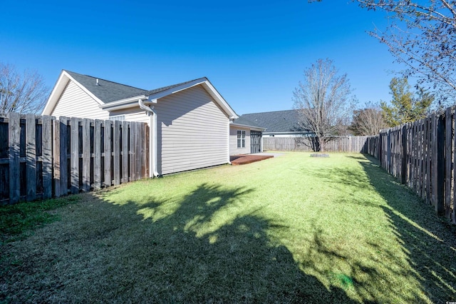 view of yard featuring a wooden deck