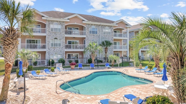 view of pool with a patio area