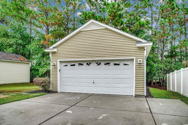 view of garage