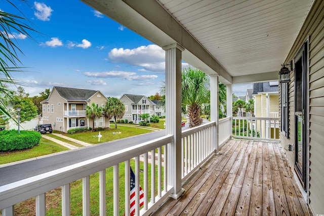 deck with covered porch