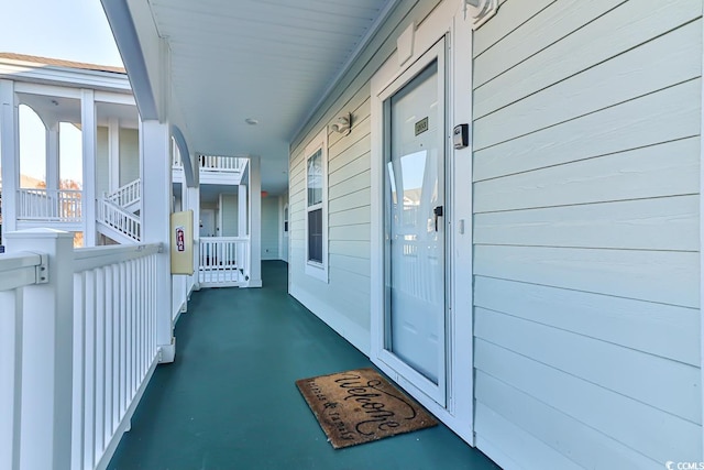 exterior space with covered porch