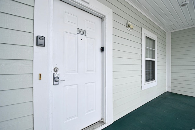 view of doorway to property