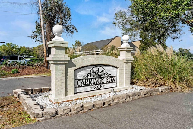 view of community sign