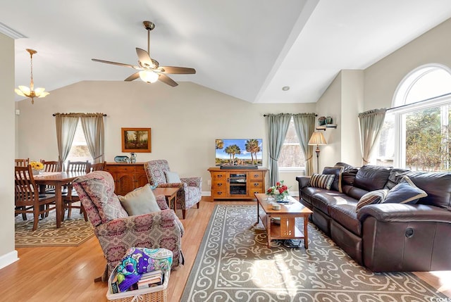 living room featuring light hardwood / wood-style floors and plenty of natural light