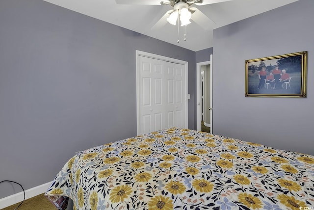 153 Garden Ave, Georgetown, SC 29440 - bedroom featuring a closet and a ceiling fan