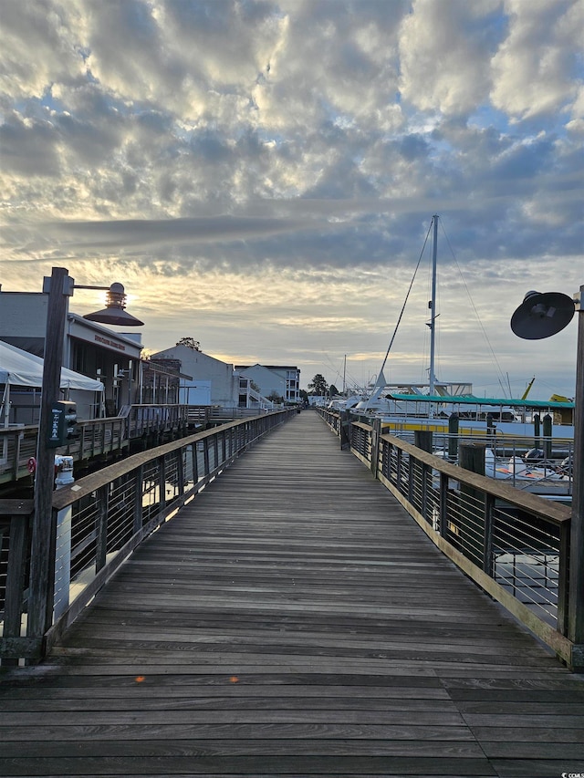 view of dock area