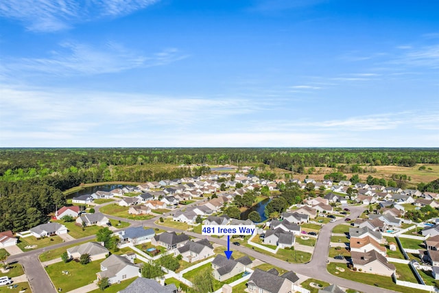 481 Irees Way, Longs, SC 29568 - aerial overview of property's location with nearby suburban area and a forest