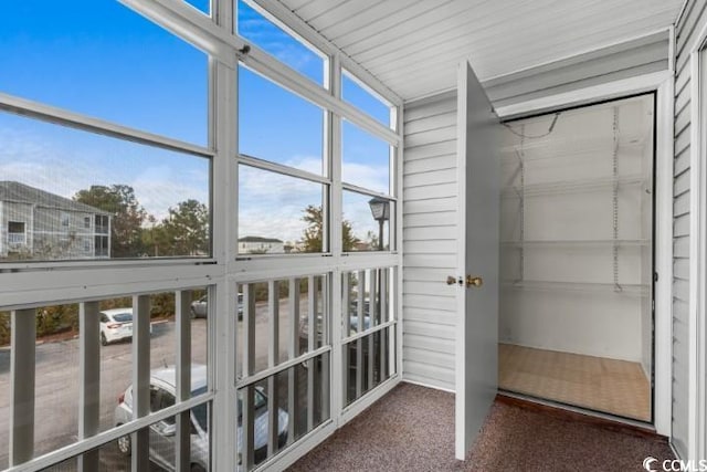 view of unfurnished sunroom