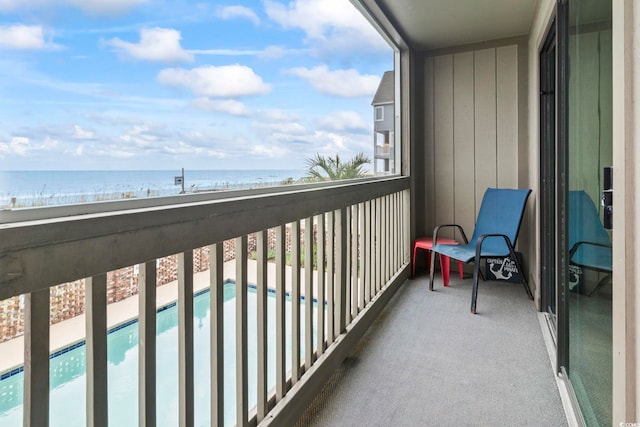 balcony with a water view