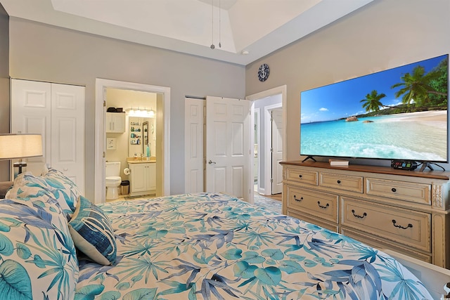 bedroom featuring ensuite bath