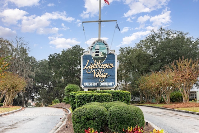 view of community sign