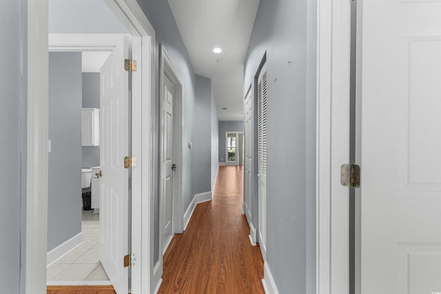 hall featuring light hardwood / wood-style floors