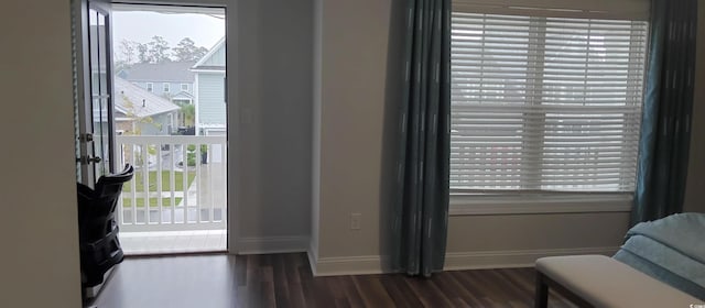 interior space featuring dark hardwood / wood-style floors