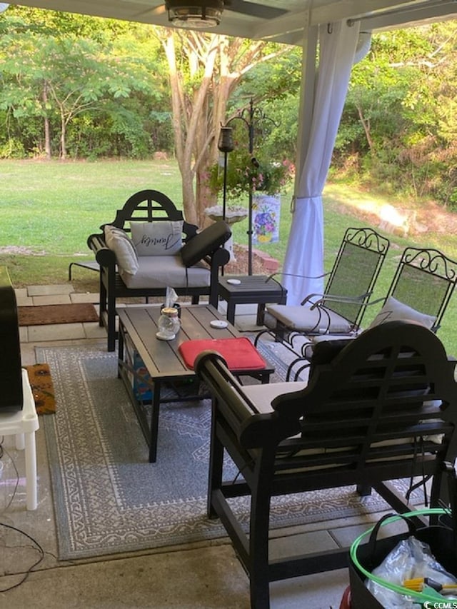 view of patio with outdoor lounge area