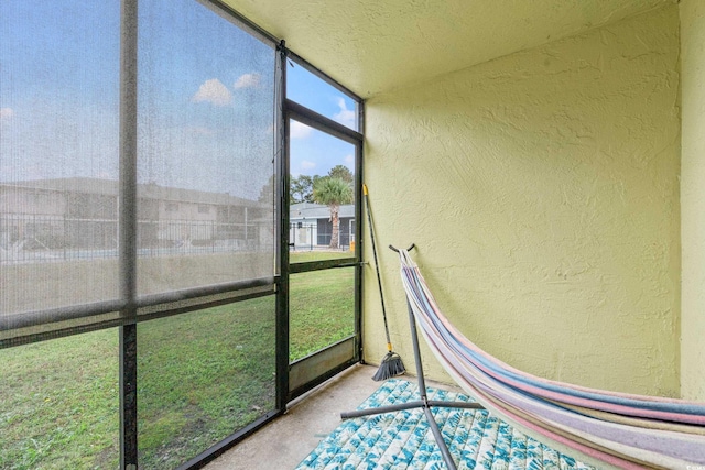 view of unfurnished sunroom