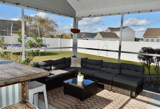 view of patio featuring an outdoor living space