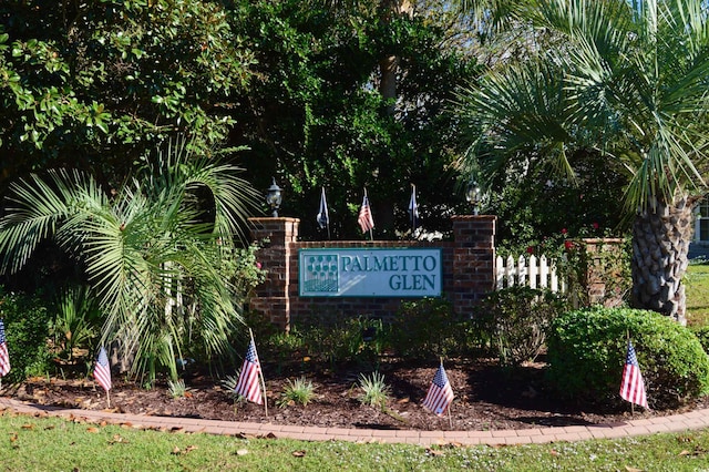 view of community sign