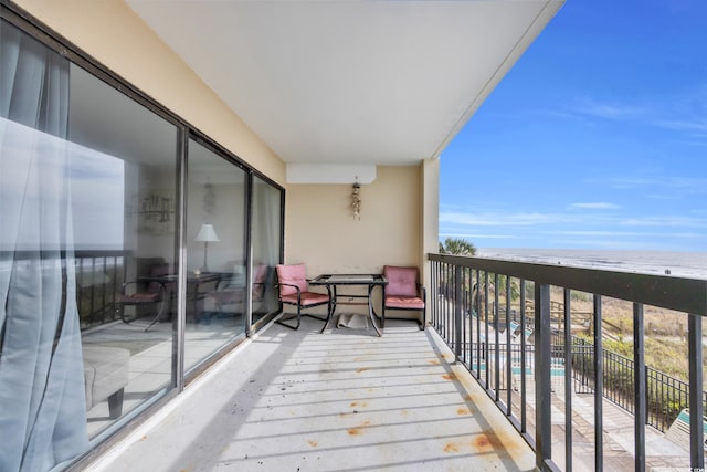 balcony with a water view