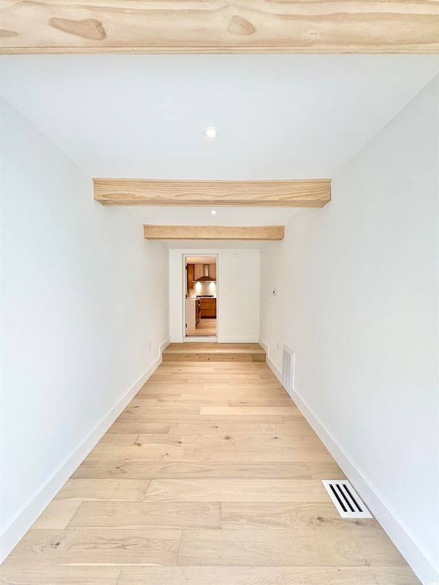 interior space with light hardwood / wood-style flooring