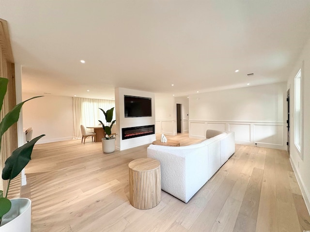 living room featuring light hardwood / wood-style floors