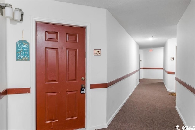 hallway with carpet