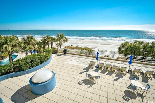 view of water feature featuring a view of the beach