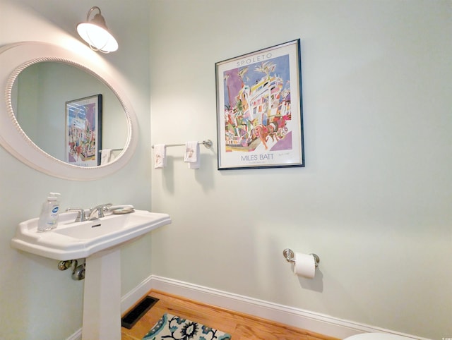 bathroom featuring hardwood / wood-style floors