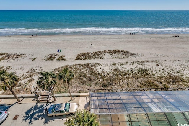 property view of water featuring a view of the beach