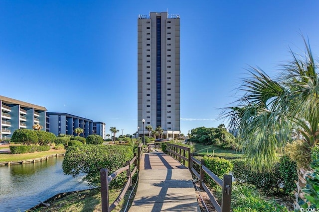 view of property's community featuring a water view