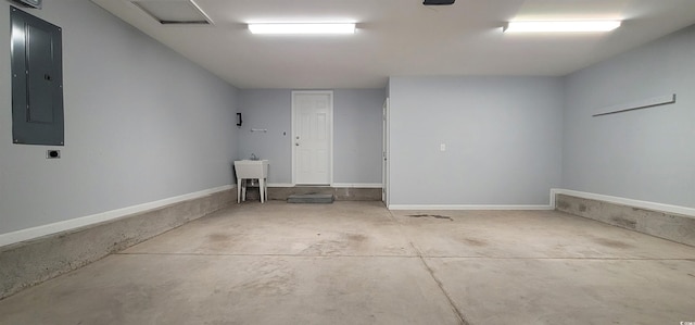 garage featuring electric panel