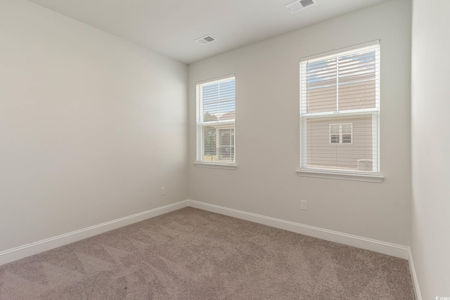 carpeted empty room featuring plenty of natural light