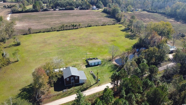 aerial view with a rural view