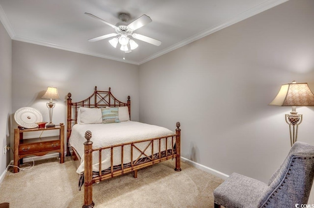 8500 Margate Cir Unit 2704, Myrtle Beach, SC 29572 - bedroom with carpet flooring, crown molding, baseboards, and ceiling fan