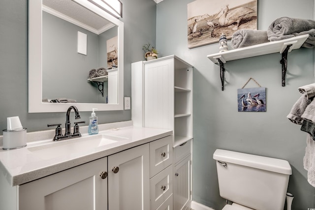 814 N Waccamaw Dr Unit 311, Garden City Beach, SC 29576 - half bathroom with ornamental molding and vanity