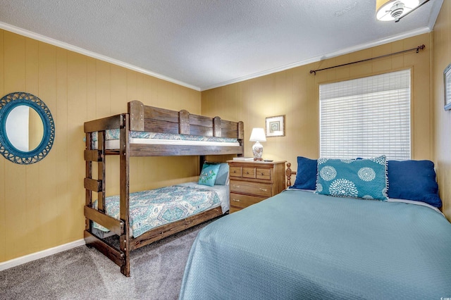 814 N Waccamaw Dr Unit 311, Garden City Beach, SC 29576 - carpeted bedroom featuring crown molding and a textured ceiling