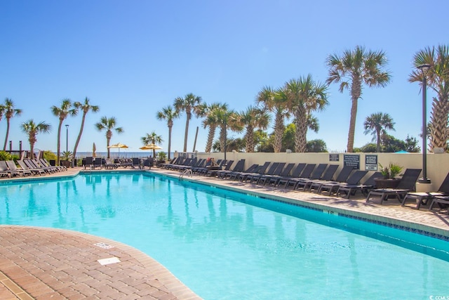 view of pool with a patio area