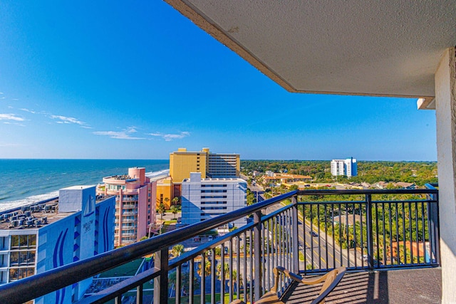 balcony with a water view