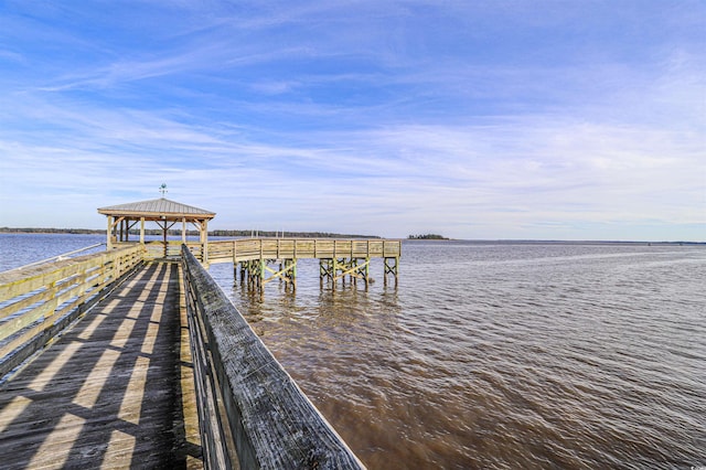 852 Comanders Island Rd, Georgetown, SC 29440 - dock area with a water view and a gazebo