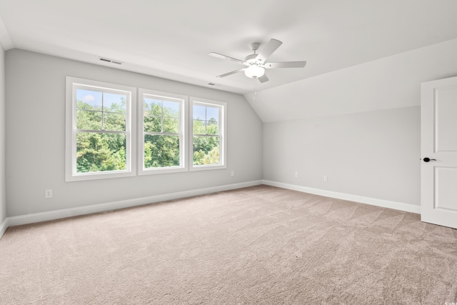 805 Comanders Island Rd, Georgetown, SC 29440 - additional living space with lofted ceiling, baseboards, carpet flooring, and ceiling fan