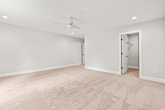 805 Comanders Island Rd, Georgetown, SC 29440 - empty room featuring recessed lighting, a ceiling fan, carpet flooring, and baseboards
