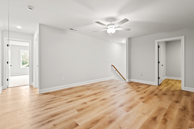 805 Comanders Island Rd, Georgetown, SC 29440 - empty room featuring baseboards, light wood finished floors, a ceiling fan, and recessed lighting