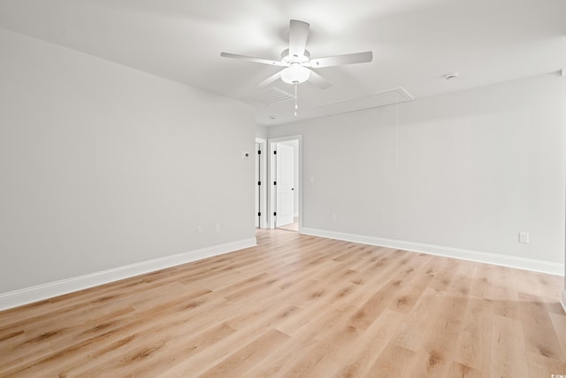 805 Comanders Island Rd, Georgetown, SC 29440 - spare room featuring attic access, ceiling fan, light wood-style flooring, and baseboards