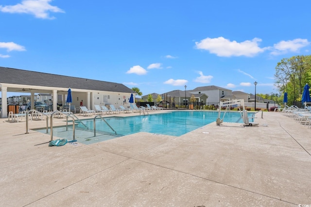 view of pool with a patio