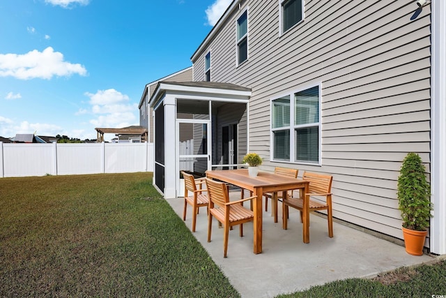 exterior space featuring a sunroom