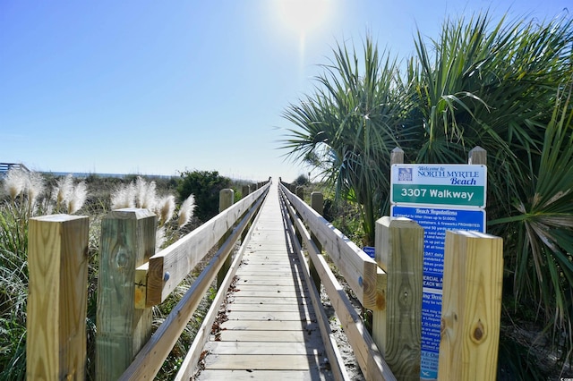 view of dock area