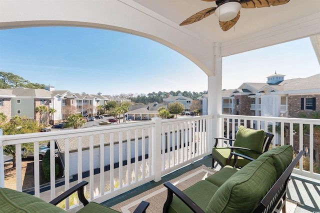 4878 Dahlia Ct Unit 24-304, Myrtle Beach, SC 29577 - balcony featuring a residential view and a ceiling fan